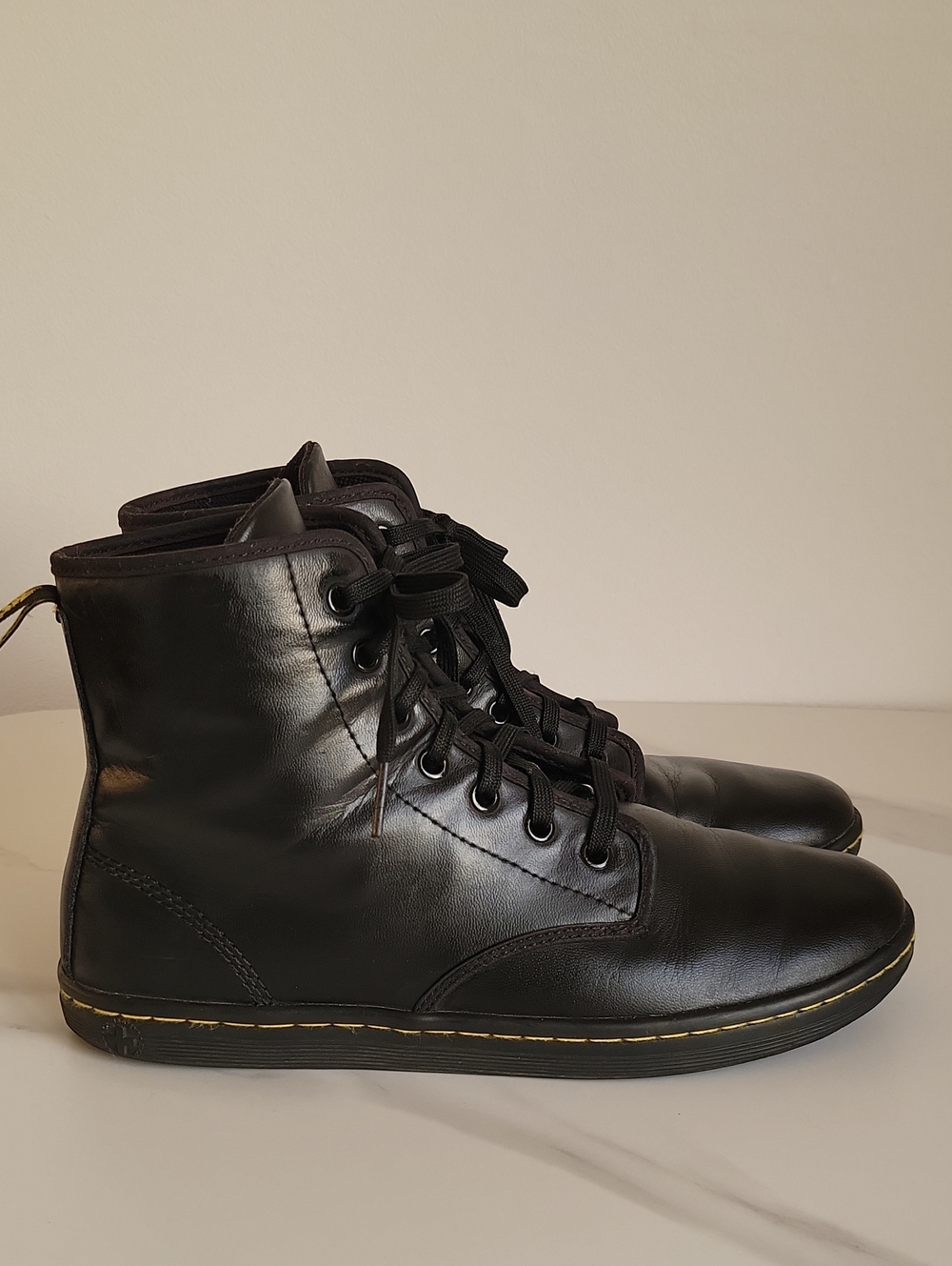 Dr. Martens Shoreditch Black Leather High-Top Lace-Up Boots